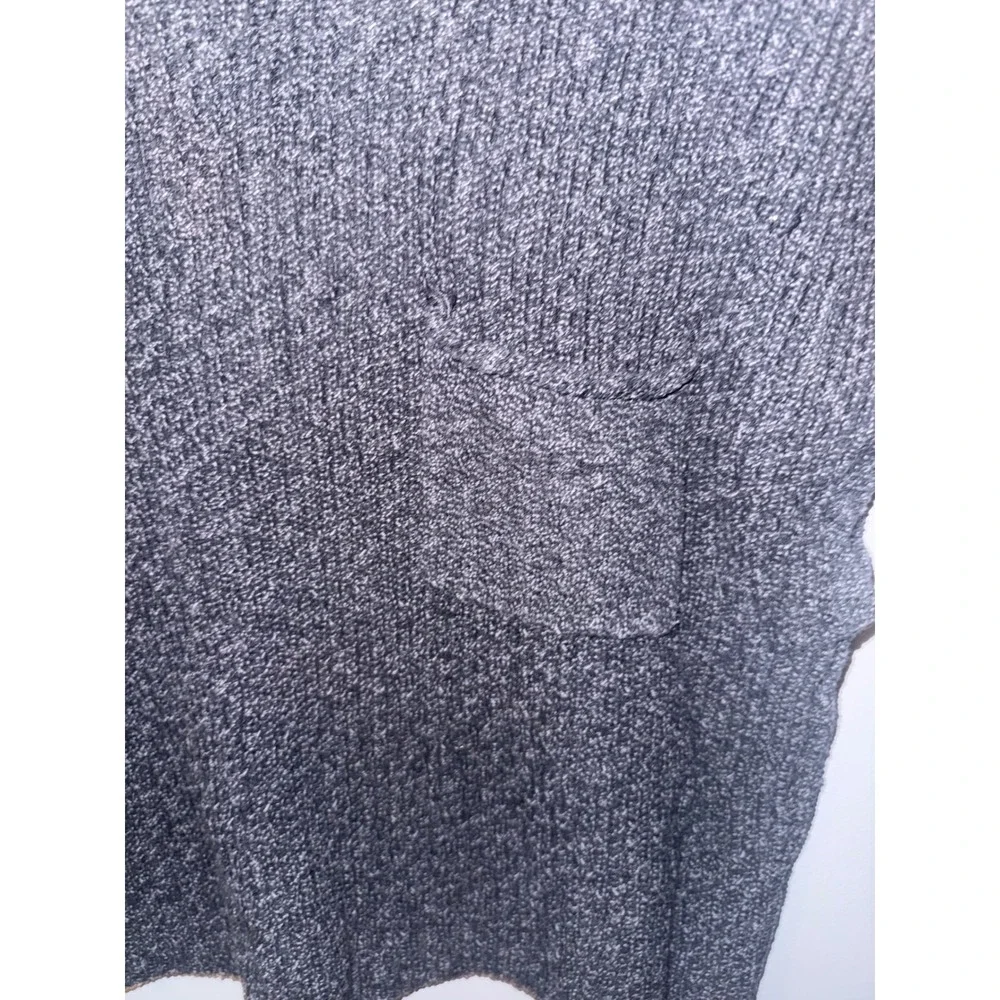 FP Beach Free People Charcoal Gray Cotton Knit Sweater Vest Pocket XL